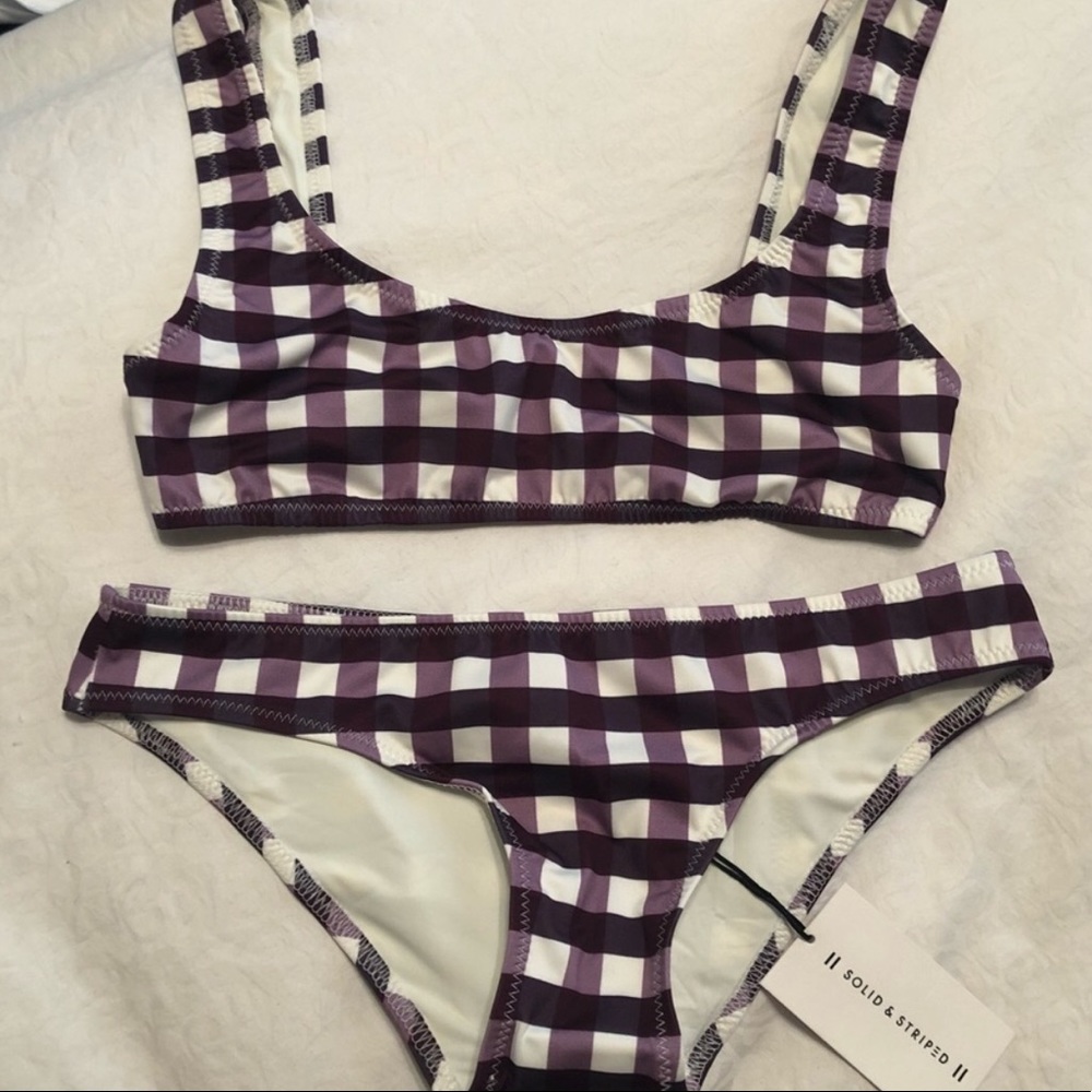 Solid And Striped Gingham Bikini Set Xs - image 2